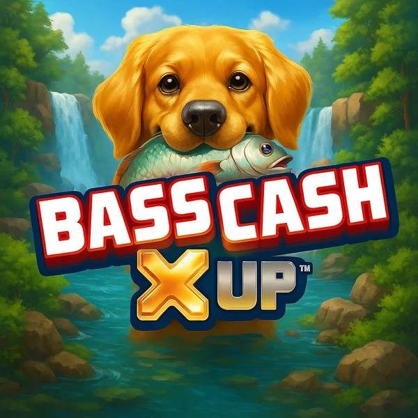 Bass Cash X UP game by Alchemy Gaming – logo hosted on Spinsy Casino